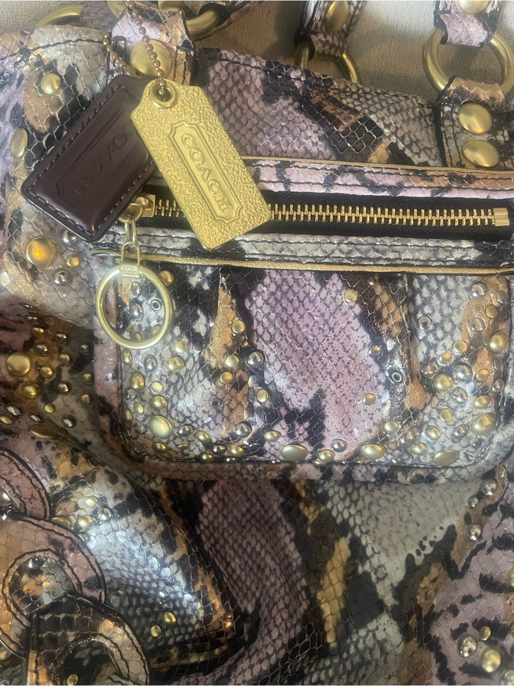 COACH early-2010s Poppy Embossed Exotic Spotlight Bag - Picture 3 of 6